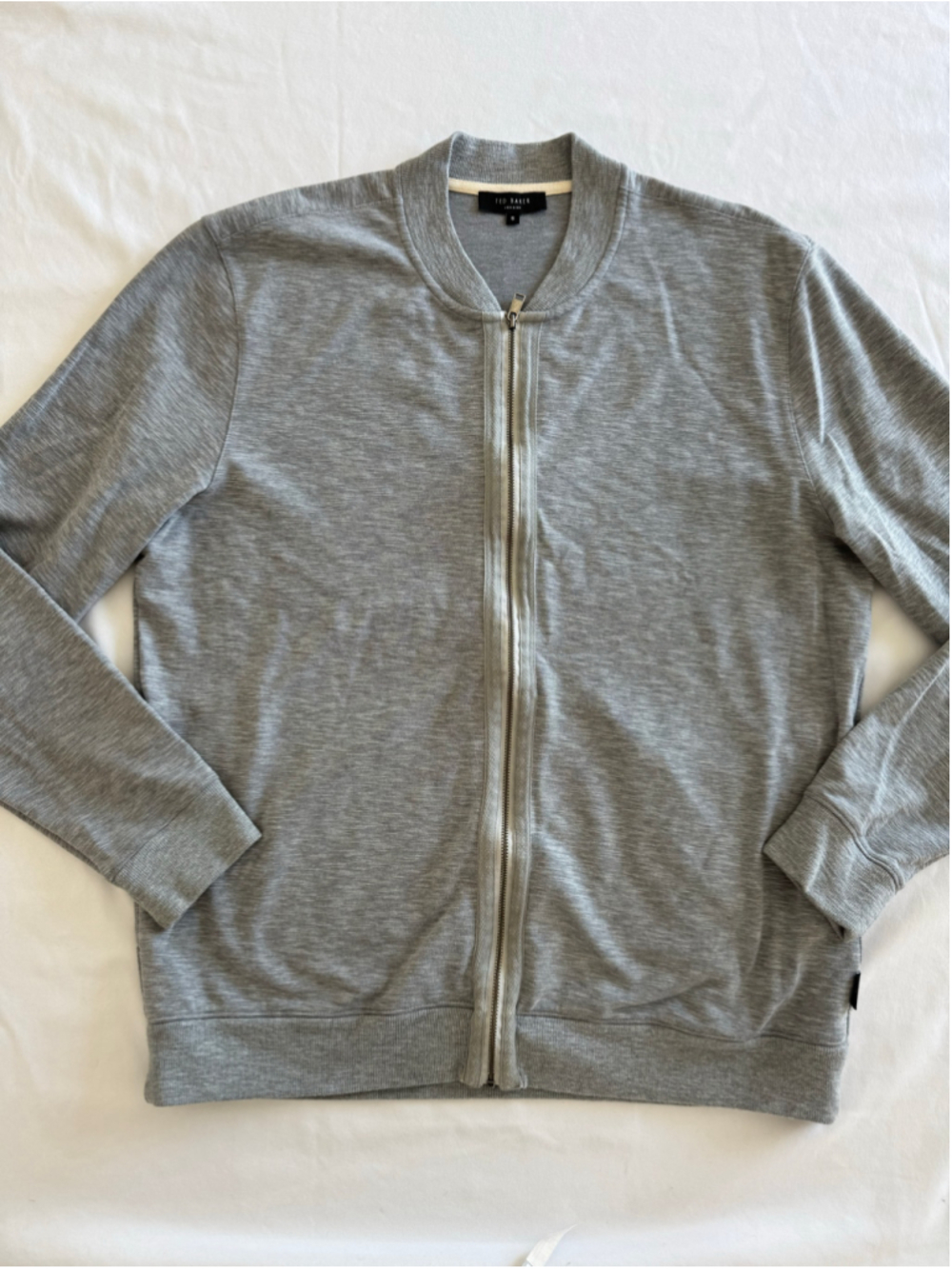 Men's Ted Baker Zip Up Sweater, Size 5XL, Grey